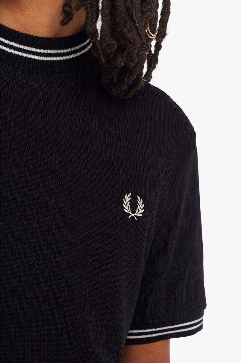 Black Fred Perry M9802 Men's T Shirts | PH 1724ILHS